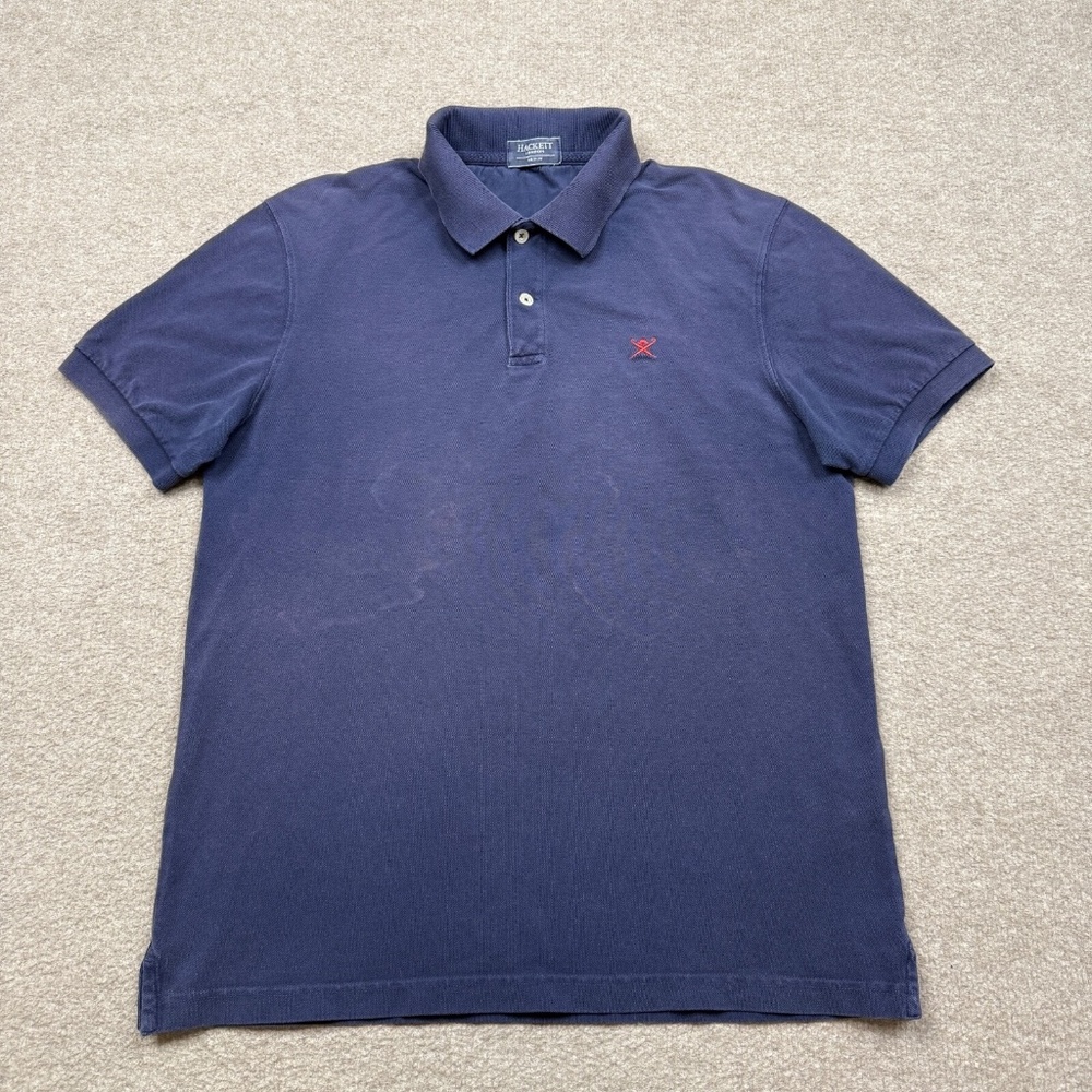 Hackett Mayfair Mens Polo Shirt Blue M Short Sleeve Collared Golf Adults Preppy